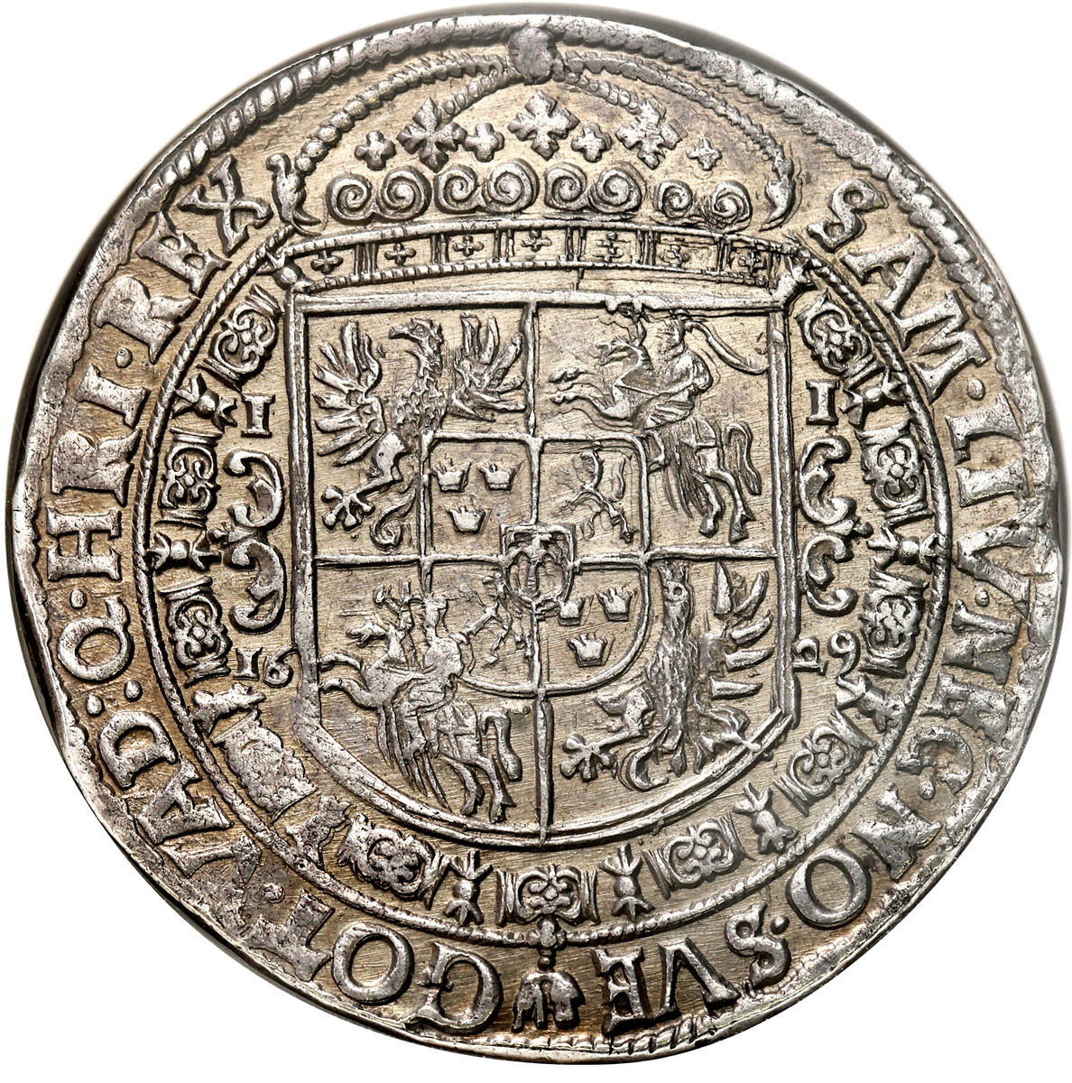 Zygmunt III Waza. Talar 1629, Bydgoszcz NGC AU58 - BARDZO ŁADNY - RZADKOŚĆ R7